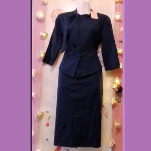 Moyabo (L) Tie Collar - Deep Blue Dress
